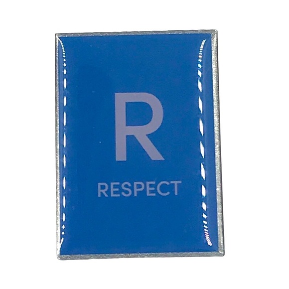 Rectangular Blue ‘RESPECT’ Lapel Pin - Picture 1 of 3